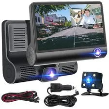 4" 1080P Dual Lens Camera Car DVR Dash Cam Rearview Video Recorder Night Vision