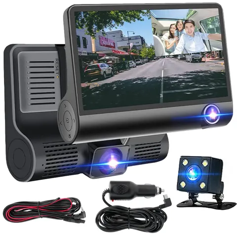 4" 1080P Dual Lens Camera Car DVR Dash Cam Rearview Video Recorder Night Vision