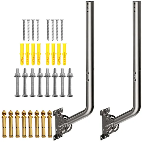 28" Heavy Duty Adjustable Antenna Wall Mount – 430 Stainless Steel J-Pole Sol...