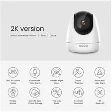 Indoor Wireless Camera with Phone App, Auto Tracking, Siren