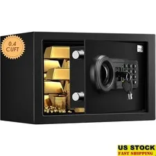 Strong Steel Mini Safe Box W/ Electronic Lock Security Alarm & Mounting Kit New