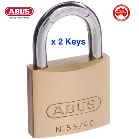 ABUS Padlock 55/40 40mm -KEYED TO DIFFER Brass Bodied Padlock-FREE POST