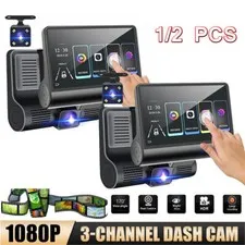 Camara HD De Grabadora Para Auto Carro Coche 3Lentes Frontal Interior Trasera