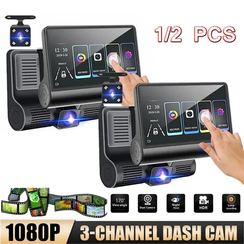 Camara HD De Grabadora Para Auto Carro Coche 3Lentes Frontal Interior Trasera