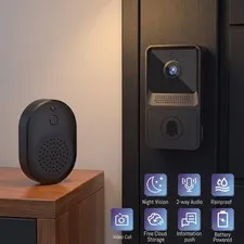 1080P Video Doorbell Camera, Infrared Night Vision, Two-Way Audio, Remote View