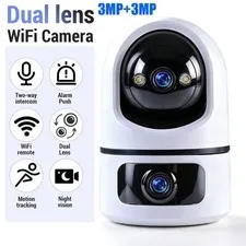 Dual-Lens 5G WiFi Security Camera 2K Smart Indoor Night Vision Pan/Tilt Camera
