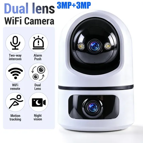 Dual-Lens 5G WiFi Security Camera 2K Smart Indoor Night Vision Pan/Tilt Camera
