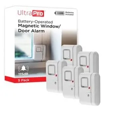 UltraPro Personal Security Window and Door Alarm, 5 Pack, DIY 5 White