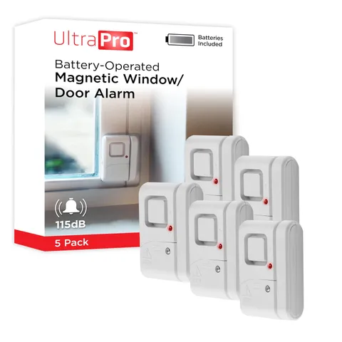 UltraPro Personal Security Window and Door Alarm, 5 Pack, DIY 5 White