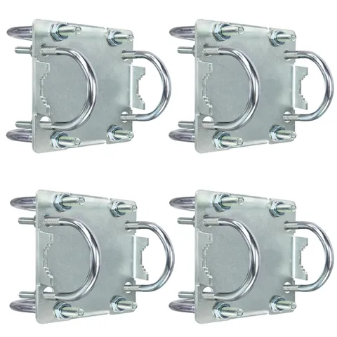 4 Sets Antenna Mast Clamp Cross-Over Bracket Kit with U Bolts for 1"-2" OD Po...
