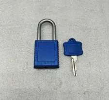 PERIGO PLASTIC BLOCKING PADLOCK ALUMINUM SHANK 6.3 MM DIAMETER & 38 MM  HEIGHT