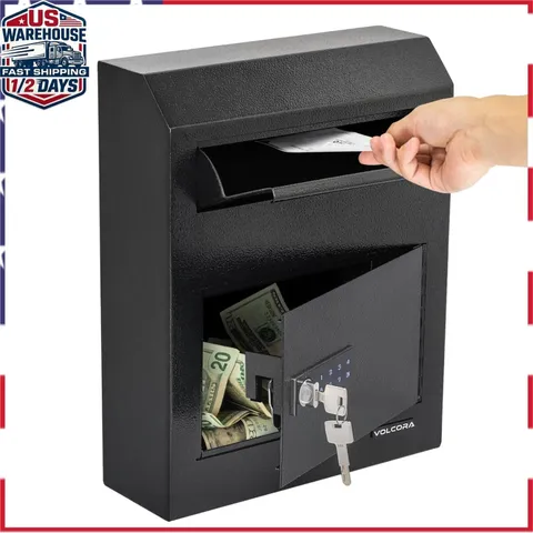 Volcora Electronic Combination Drop Safe Box for Cash & Keys