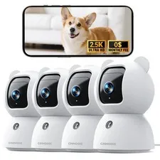 2.5K Indoor Security Camera 4pack, Free AI Person/Pet/Cry Detection, 4MP Baby...