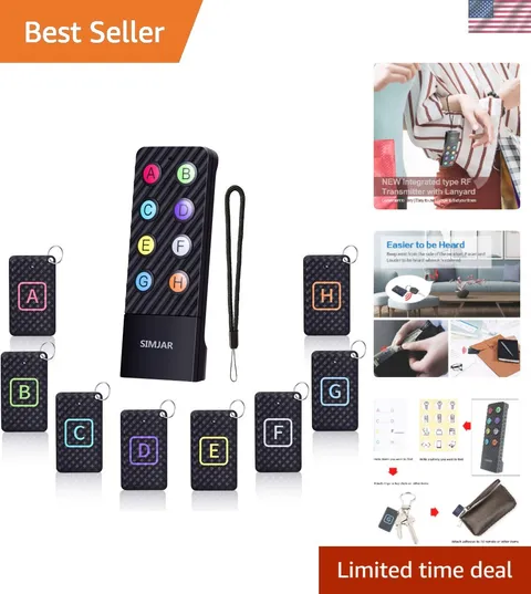Key Finder with Lanyard for Remote & Up to 100ft Working Range, Wireless RF 9...