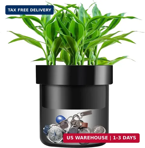 Younion Flower Pot Diversion Safe with Key Lock, Secret Hidden Safe Lock Box, Pe