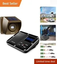 Solar Driveway Alarm Wireless Outside 1800ft Range, Outdoor Motion Sensor & D...