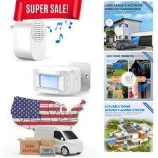 500FT Driveway Wireless Alarm System - Customizable Motion Sensor with Ringtones