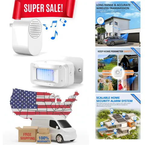 500FT Driveway Wireless Alarm System - Customizable Motion Sensor with Ringtones