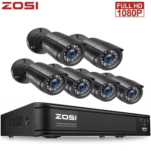 ZOSI H.265+ 8CH 5MP Lite DVR Home Security System 1080P CCTV Camera Outdoor
