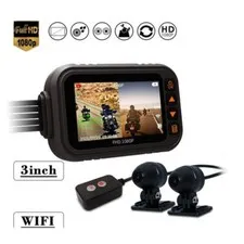 Motorcycle Driving Recorder H1080 Dash Cam Waterproof 3" LCD Display Dual Camera