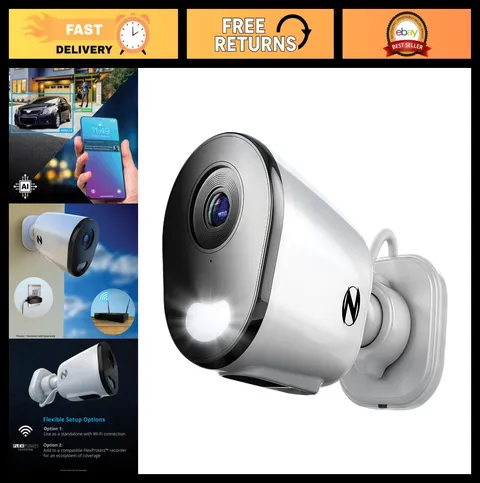 2K HD Wireless Indoor/Outdoor Security Camera with 2-Way Audio - Plug-in Deterre