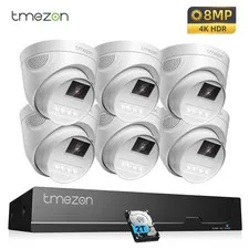 8CH POE IP Camera System H.265+ 8CH NVR Kit Full HD Monitoring Night Vision IP66