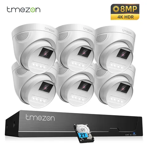 8CH POE IP Camera System H.265+ 8CH NVR Kit Full HD Monitoring Night Vision IP66