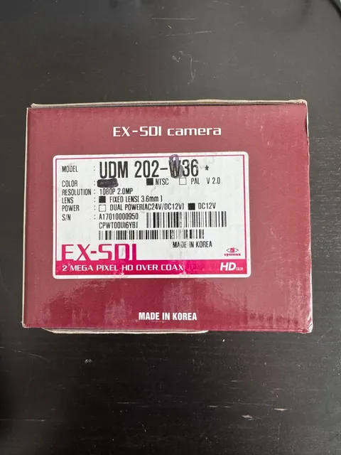 Eyemax UDM 202-B36 EX-SDI CCTV Surveillance Camera 1080p Wired BNC Black 12V
