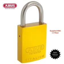 ABUS 83/40 Padlock 8340 Keyed Alike Padlocks Yellow-Free Postage