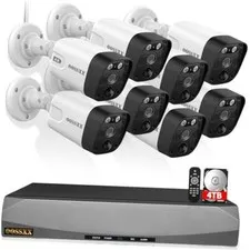 (2026 Update) 4K POE Security Camera System, 8CH NVR with 8 Wired 8Cams-4TB HDD