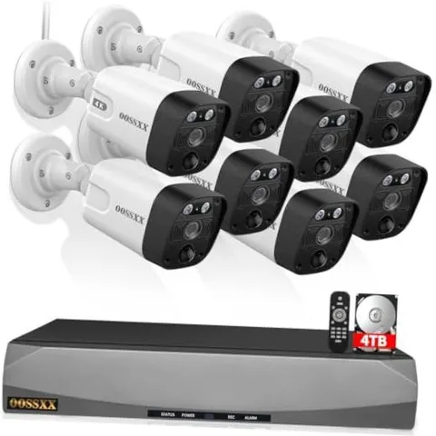 (2026 Update) 4K POE Security Camera System, 8CH NVR with 8 Wired 8Cams-4TB HDD