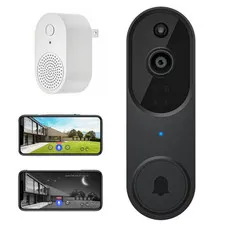 Smart 1080P Video Doorbell Camera with Doorbell Receiver Live View Night Vision