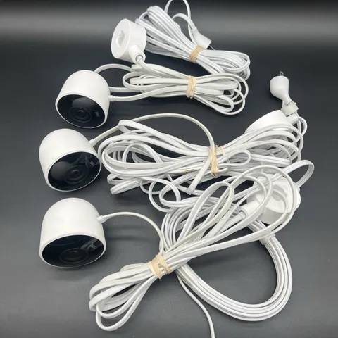 Google NEST Cam Outdoor Security Camera NC2100ES A0033 Lot Of 3 +Cables - Tested