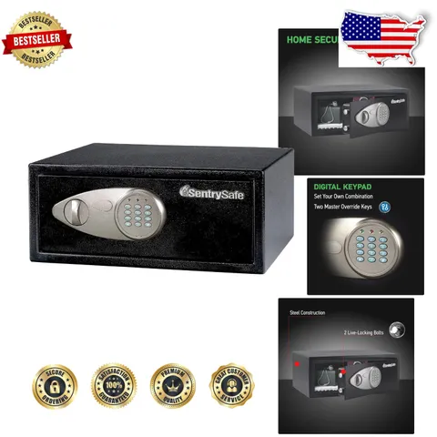 DOJ Certified Digital Safe, Steel Security Box, Keypad Lock, Bolt Down Kit, 0...