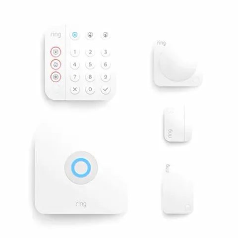 Ring Alarm 2nd Gen 5-Piece Wireless Wi-Fi Indoor Security System Kit, White