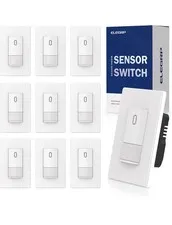 ELEGRP 10-Pack Occupancy Motion Sensor Light Switch PIR Auto On/Off Wall Switch