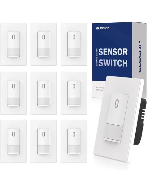 ELEGRP 10-Pack Occupancy Motion Sensor Light Switch PIR Auto On/Off Wall Switch