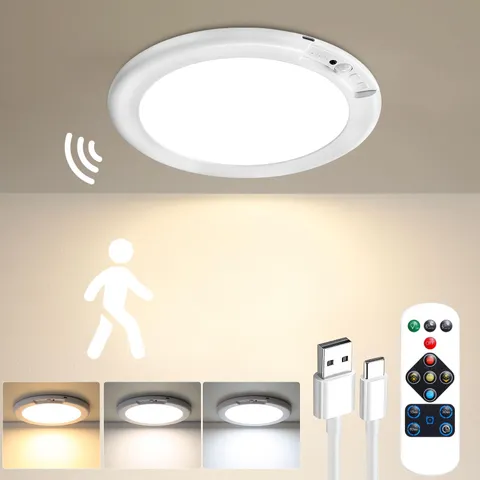 Gotopceed Rechargeable Motion Sensor Ceiling 1 Pack, 3 Colour Temperatures