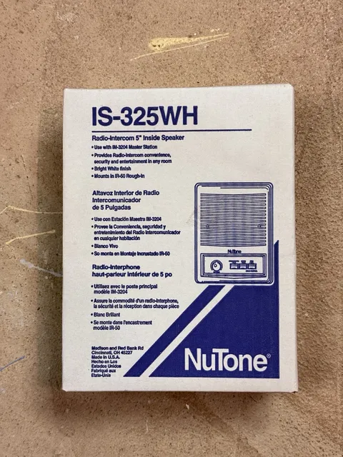 Nutone ISA-325WH Inside Radio Intercom 5" Speaker