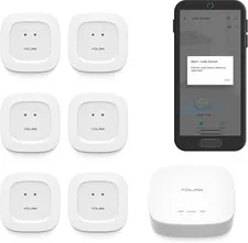 Water Leak Starter Kit: Hub + 6 Leak Sensor 1 (Silent), Lora Long-Range, App/Sms