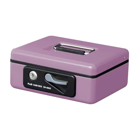 PLUS Portable Safe, Small, W197×D164×80mm, Pink, 12-868