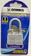 BRINKS STEEL LOCKING BOLTS 2500 LBS CUT RESISTANT  HIGH SECURITY 162-41501 NIB