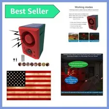 Solar Outdoor Motion Sensor Alarm - Dog Barking & Gunshot Sound, Suppo...