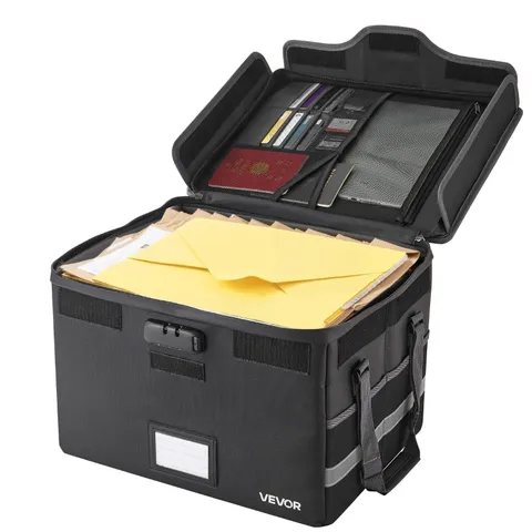 Fireproof Document Box 1832 Heat Insulated Waterproof with Lock Portable File