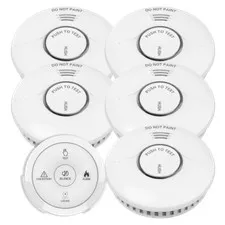 5x Wireless Interconnected Smoke Alarms w Free Remote - 10 yr Battery - EASY DIY