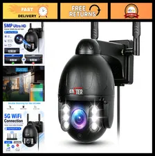 5MP PTZ WiFi Security Camera Outdoor - Color Night Vision, Auto Tracking, 2-Way