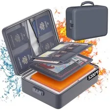 Portable 8-Layer File Organizer with Combination Lock