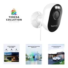Weatherproof 4K Outdoor Security Camera with AI Detection & 24/7 Recording