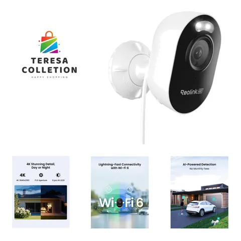 Weatherproof 4K Outdoor Security Camera with AI Detection & 24/7 Recording