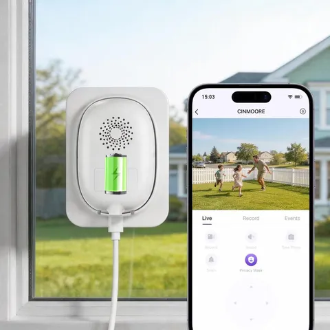 2.5K Window Security Camera – No Drill Anti-Glare, Free AI Human/Vehicle/Pet Det